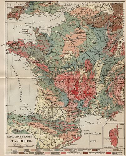 Geologische Karte von Frankreich.