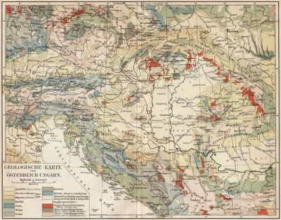Geologische Karte von sterreich-Ungarn.
