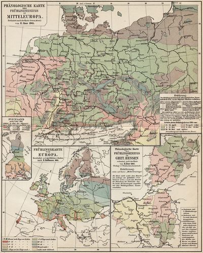 Phnologische Karte des Frhlingseinzugs in Mitteleuropa.
