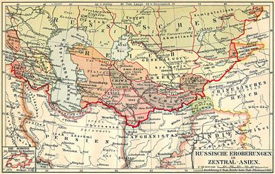 Russische Eroberungen in Zentral-Asien.