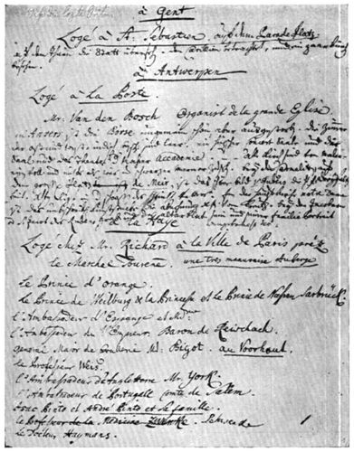 Die Handschrift des Vaters. Eine Seite aus den Reiseaufzeichnungen