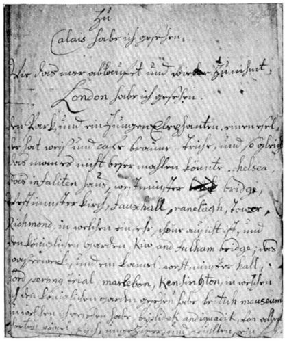 Die Handschrift Nannerls. Eine Seite aus Nannerls Reisetagebuch