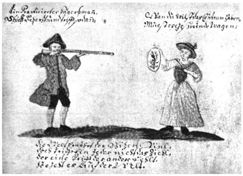 Schützenbildchen aus dem Besitze Leopold Mozarts. Vorderseite
