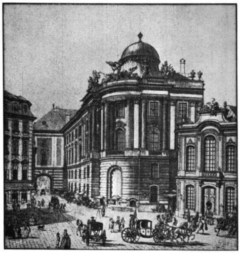 Das alte Burgtheater. Stich von C. Schtz nach einer eigenen Zeichnung