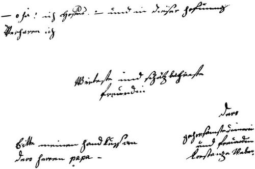 Die Handschrift Konstanzes. Schreiben an Nannerl; Wien, am 20. April 1782. Seite 2