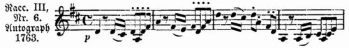 7. Allegro molto (Haydn's Katalog: Spiritoso). Flauto, 2 Ob., 4 Corni ex D. (Tymp. Zusatz von ...