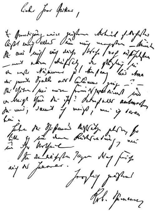 Brief Robert Schumanns.⋼(Einen Aufsatz fr die N.Z.f.M. betreffend.) Original-Manuskript im Bestie von Frau Ida Conrat in Wien.(S. 67)
