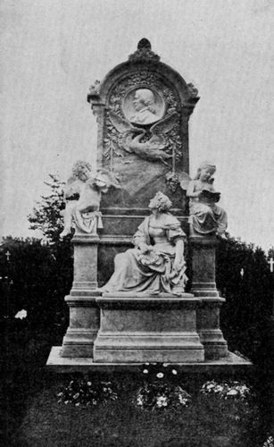 Neuer Grabstein fr Robert und Clara Schumann auf dem Friedhof zu Bonn.⋼Nach einer ...