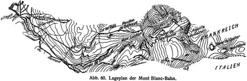 Abb. 60. Lageplan der Mont Blanc-Bahn.
