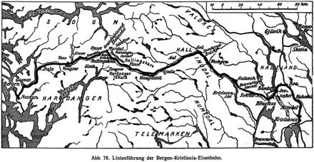 Abb. 78. Linienfhrung der Bergen-Kristiania-Eisenbahn.