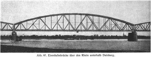 Abb. 97. Eisenbahnbrücke über den Rhein unterhalb Duisburg.