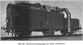 Abb. 225. Tunneluntersuchungswagen der preu. Staatsbahnen.