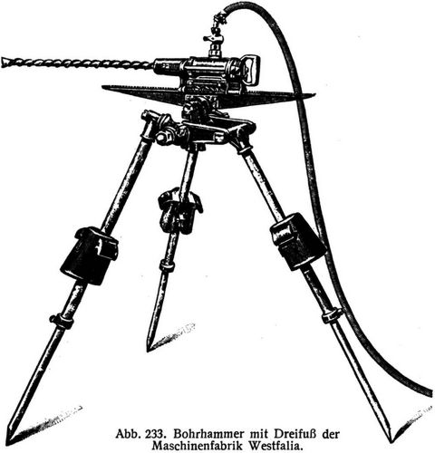 Abb. 233. Bohrhammer mit Dreifu der Maschinenfabrik Westfalia.
