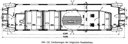 Abb. 133. Leichenwagen der belgischen Staatsbahnen.