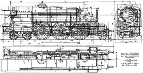 Abb. 199. 1 C 24 v-Heidampf-Schnellzuglokomotive der sterreichischen Staatsbahn.