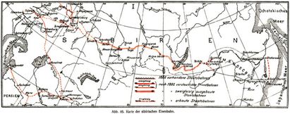 Abb. 85. Karte der sibirischen Eisenbahn.
