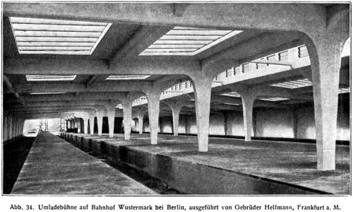 Abb. 34. Umladebhne auf Bahnhof Wustermark bei Berlin, ausgefhrt von Gebrder Helfmann, Frankfurt ...